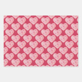 Handgeschilderde Waterverf Roze Roze Hart Valentij Inpakpapier Vel (Voorkant 2)