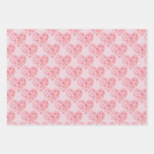 Handgeschilderde Waterverf Roze Roze Hart Valentij Inpakpapier Vel (Voorkant)