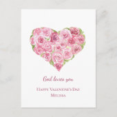 Handgeschilderde Waterverf Rozen Hart Valentijnsda Feestdagenkaart (Voorkant)