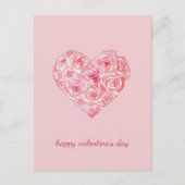 Handgeschilderde waterverf rozen hart Valentijnsda Feestdagenkaart (Voorkant)