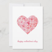 Handgeschilderde Waterverf Rozen Hart Valentijnsda Feestdagenkaart (Voorkant)