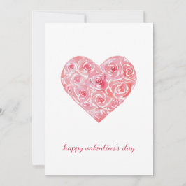 Handgeschilderde Waterverf Rozen Hart Valentijnsda Feestdagenkaart