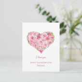 Handgeschilderde Waterverf Rozen Hart Valentijnsda Feestdagenkaart (Staand voorkant)