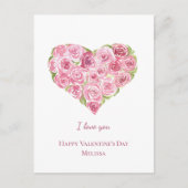 Handgeschilderde Waterverf Rozen Hart Valentijnsda Feestdagenkaart (Voorkant)