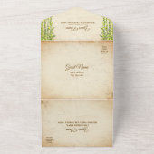 Handgeschilderde Waterverf rustieke Old Mexico bru All In One Uitnodiging (Buitenkant)