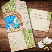 Handgeschilderde Waterverf rustieke Old Mexico bru All In One Uitnodiging