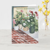 HANDGESCHILDERDE WATERVERF SPECIALE VRIEND VERJAAR KAART (Gele Bloem)