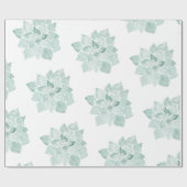 Handgeschilderde Waterverf Succulent Echeveria Gro Cadeaupapier (Vlak)