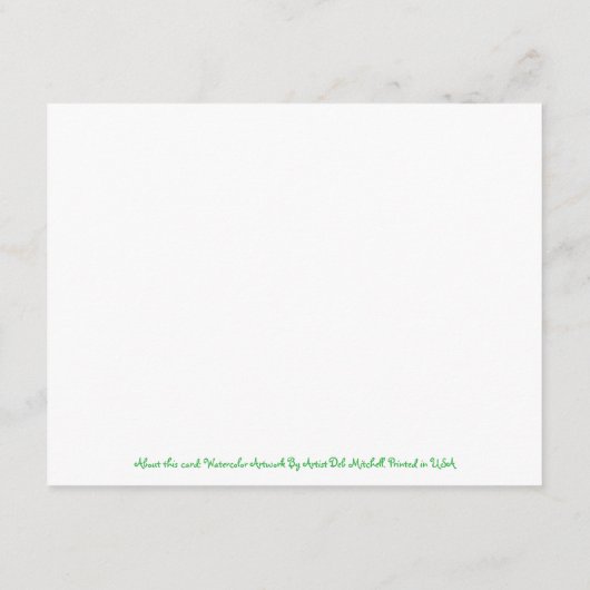 Handgeschilderde Waterverf Tulpen, Blue Stripe Pit Informatiekaartje (Achterkant)