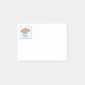 Handgeschilderde Waterverf Tulpen, Blue Stripe Pit Post-it® Notes (Voorkant)
