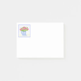 Handgeschilderde Waterverf Tulpen, Blue Stripe Pit Post-it® Notes