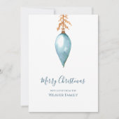 Handgeschilderde Waterverf Vintage Christmas Baubl Feestdagenkaart (Voorkant)