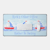 Handgeschilderde Waterverf zeilboten Liever Zeilen Bureaumat (Keyboard & Muis)