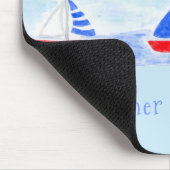 Handgeschilderde Waterverf zeilboten Liever Zeilen Muismat (Hoek)