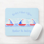Handgeschilderde Waterverf zeilboten Liever Zeilen Muismat (Met muis)
