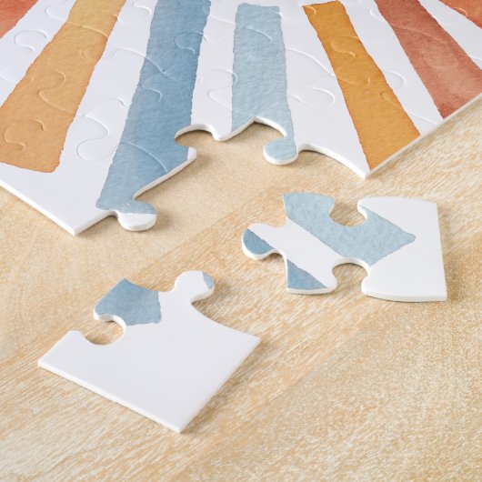 Handgeschilderde Waterverf  Zon Legpuzzel (Zijkant)