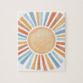 Handgeschilderde Waterverf  Zon Legpuzzel (Verticaal)