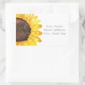 Handgeschilderde Waterverf Zonnebloem 2 label (Tas)