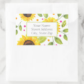 Handgeschilderde Waterverf Zonnebloem Boeket label (Tas)