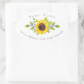 Handgeschilderde Waterverf Zonnebloem Swag Label (Tas)