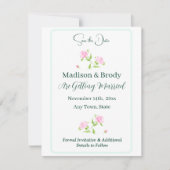 Handgeschilderde waterverfrozen SAVE THE DATE (Voorkant)