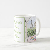 Handgeschilderde Whimsical Parijs Tekening PERSONA Koffiemok (Voorkant rechts)