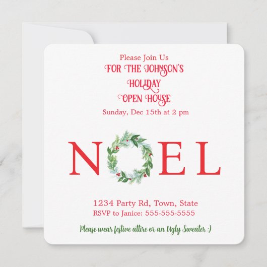 Handgeschilderde Winter Krans PERSONALISEREN Kaart (Voorkant)