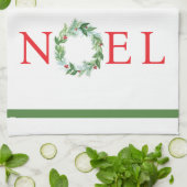 Handgeschilderde Winter Krans PERSONALISEREN Theedoek (Gevouwen)