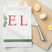 Handgeschilderde Winter Krans PERSONALISEREN Theedoek (Quarter Fold)