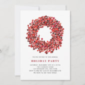 Handgeschilderde Winterberry Krans Holiday Party Kaart (Voorkant)