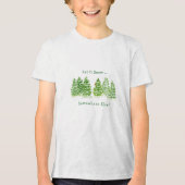 Handgeschilderde winterbomen laten ergens anders s Tri-Blend shirt (Voorkant)