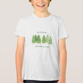 Handgeschilderde winterbomen laten ergens anders s Tri-Blend shirt
