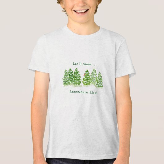 Handgeschilderde winterbomen laten ergens anders s Tri-Blend shirt (Voorkant)