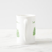 Handgeschilderde winterbomen laten het sneeuwen porselein kop (Achterkant)