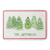 Handgeschilderde winterbomen PERSONALISEREN NAAM Badmat (Voorkant)