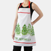 Handgeschilderde winterbomen PERSONALISEREN NAAM Schort (Insitu)