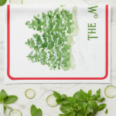 Handgeschilderde winterbomen PERSONALISEREN NAAM Theedoek (Gevouwen)