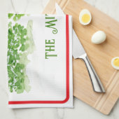 Handgeschilderde winterbomen PERSONALISEREN NAAM Theedoek (Quarter Fold)