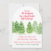 Handgeschilderde winterbomen SECRET SANTA Kaart (Voorkant)