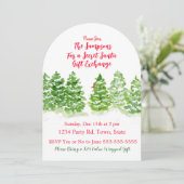 Handgeschilderde winterbomen SECRET SANTA Kaart (Staand voorkant)