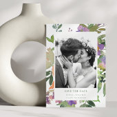 Handgeschilderde zachte Waterverf bloementuin foto Save The Date