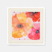 Handgeschilderde zomerbloemen Dinner servetten - p (Voorkant)