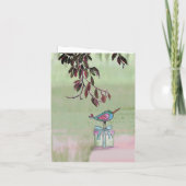 Handgeschilderde zuster Verjaardag Kaart met taart (Achterkant)