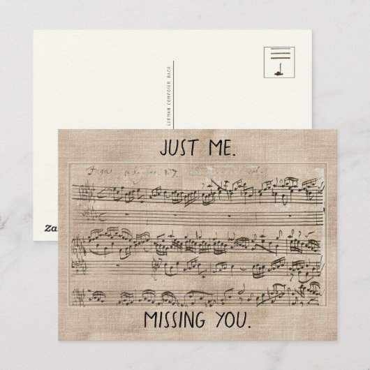 Handgeschreven 1700s Muziek Samenstelling Fugue Ba Briefkaart (Voorkant / Achterkant)