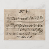 Handgeschreven 1700s Muziek Samenstelling Fugue Ba Briefkaart (Voorkant)