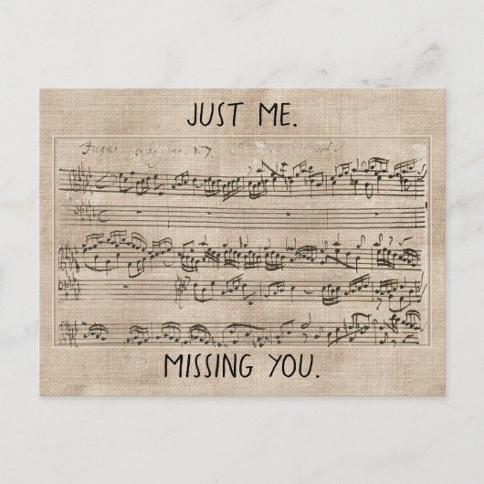 Handgeschreven 1700s Muziek Samenstelling Fugue Ba Briefkaart (Voorkant)