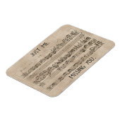 Handgeschreven 1700s Muziek Samenstelling Fugue Ba Magneet (Linkerzijde)