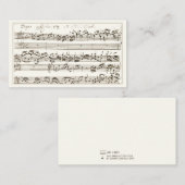 Handgeschreven 1700s Muziek Samenstelling Fugue Ba Notitiekaartje (Voorkant / Achterkant)