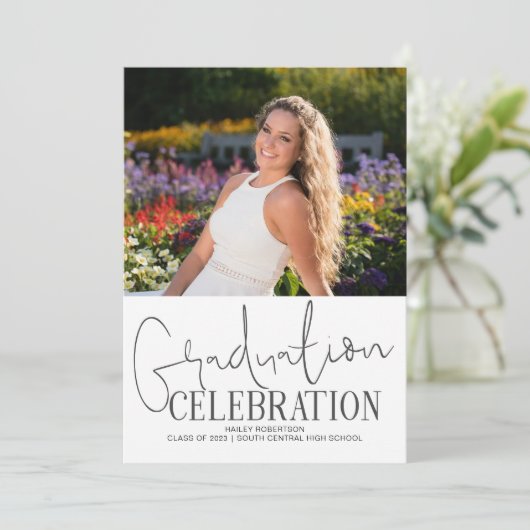 Handgeschreven 2023 Foto Afstuderen Celebration Kaart (Staand voorkant)