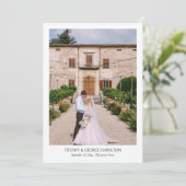 Handgeschreven 2 foto bruiloft bedankkaart (Staand voorkant)